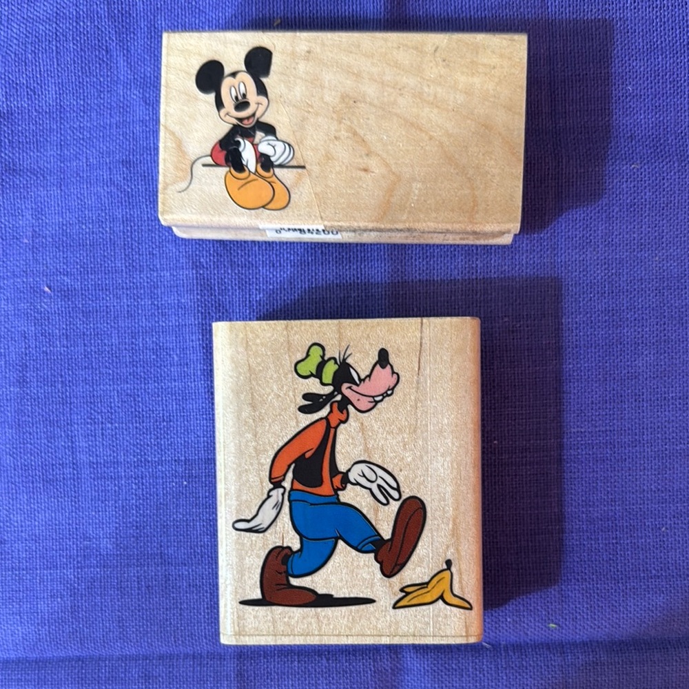 Disney Wooden Stamps with Mickey and Goofy
